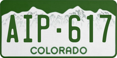 CO license plate AIP617
