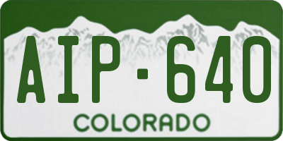 CO license plate AIP640