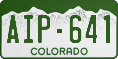 CO license plate AIP641