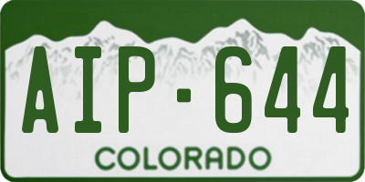 CO license plate AIP644