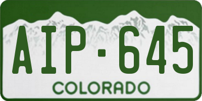 CO license plate AIP645