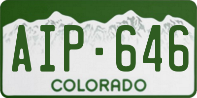 CO license plate AIP646