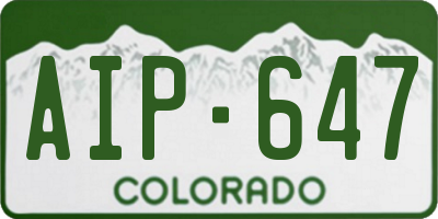 CO license plate AIP647