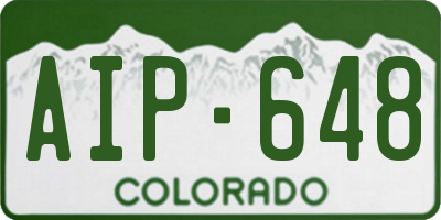 CO license plate AIP648