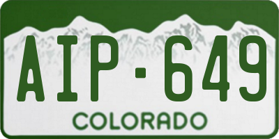 CO license plate AIP649
