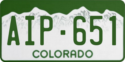 CO license plate AIP651