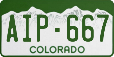 CO license plate AIP667