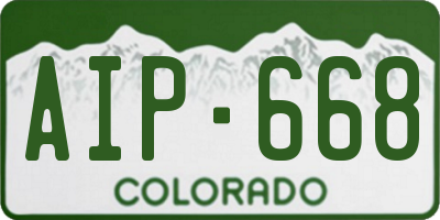 CO license plate AIP668