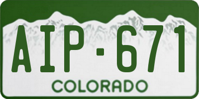 CO license plate AIP671