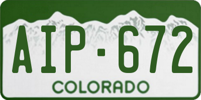 CO license plate AIP672