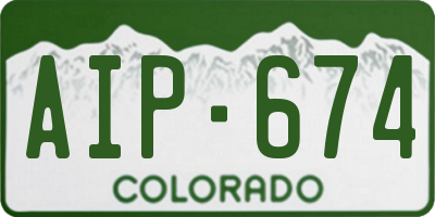 CO license plate AIP674