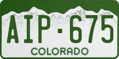 CO license plate AIP675
