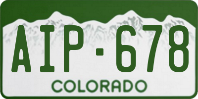 CO license plate AIP678