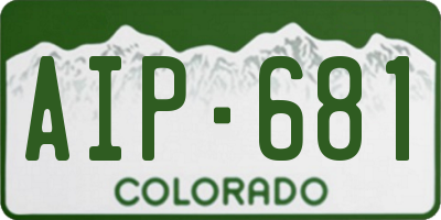 CO license plate AIP681