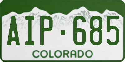 CO license plate AIP685