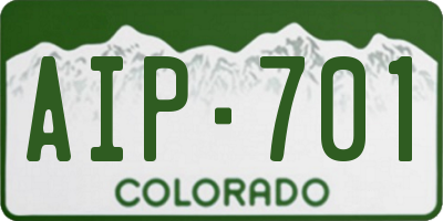 CO license plate AIP701