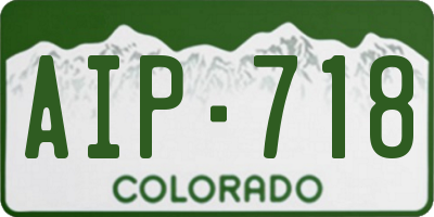 CO license plate AIP718