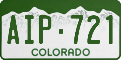 CO license plate AIP721