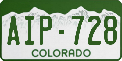 CO license plate AIP728