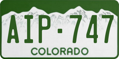 CO license plate AIP747