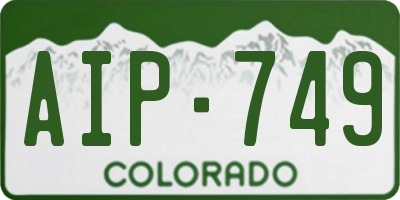 CO license plate AIP749