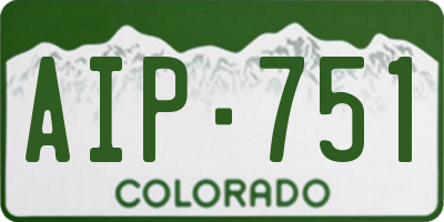 CO license plate AIP751