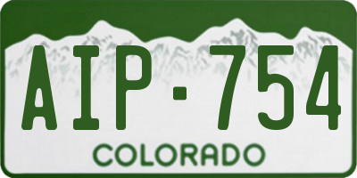 CO license plate AIP754