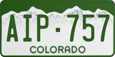 CO license plate AIP757