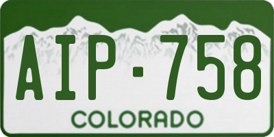 CO license plate AIP758