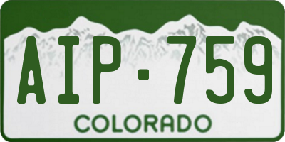 CO license plate AIP759