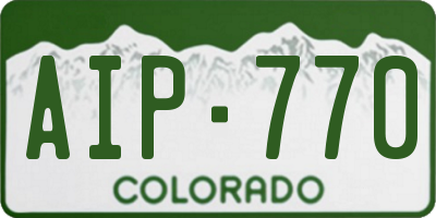 CO license plate AIP770