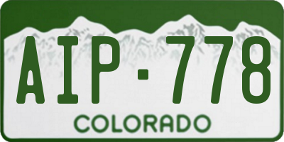 CO license plate AIP778