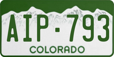 CO license plate AIP793