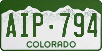 CO license plate AIP794