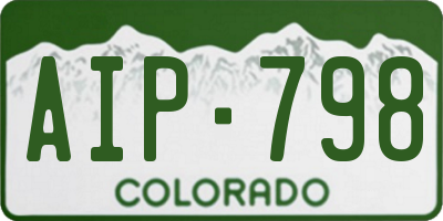 CO license plate AIP798