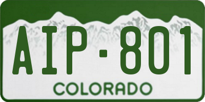 CO license plate AIP801