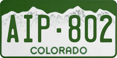 CO license plate AIP802