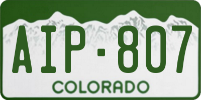 CO license plate AIP807