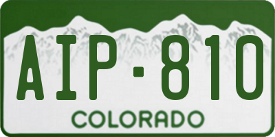 CO license plate AIP810
