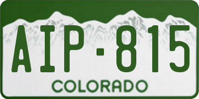 CO license plate AIP815