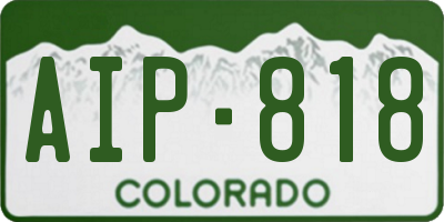 CO license plate AIP818