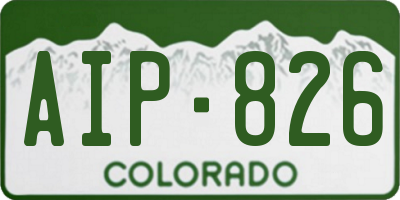 CO license plate AIP826