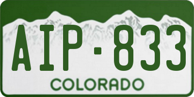 CO license plate AIP833
