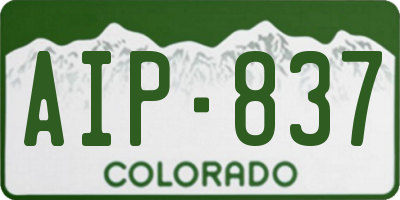 CO license plate AIP837