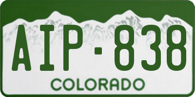CO license plate AIP838