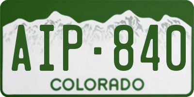 CO license plate AIP840