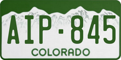 CO license plate AIP845