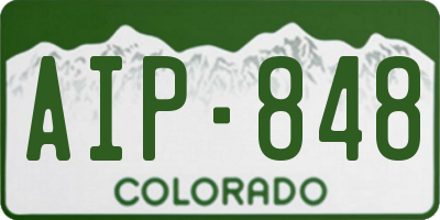CO license plate AIP848