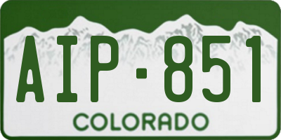 CO license plate AIP851
