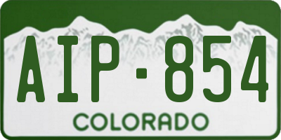 CO license plate AIP854